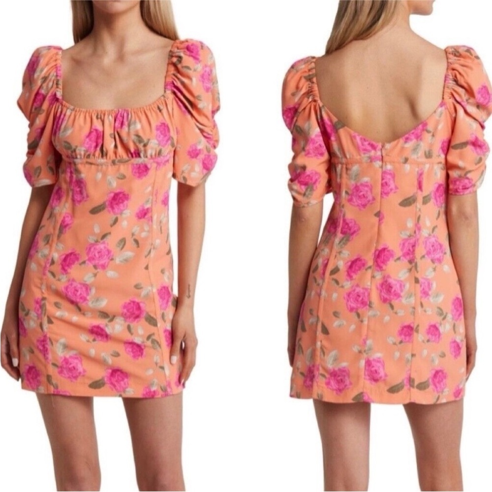 WAYF Nordstrom Floral Puff Sleeve Dress